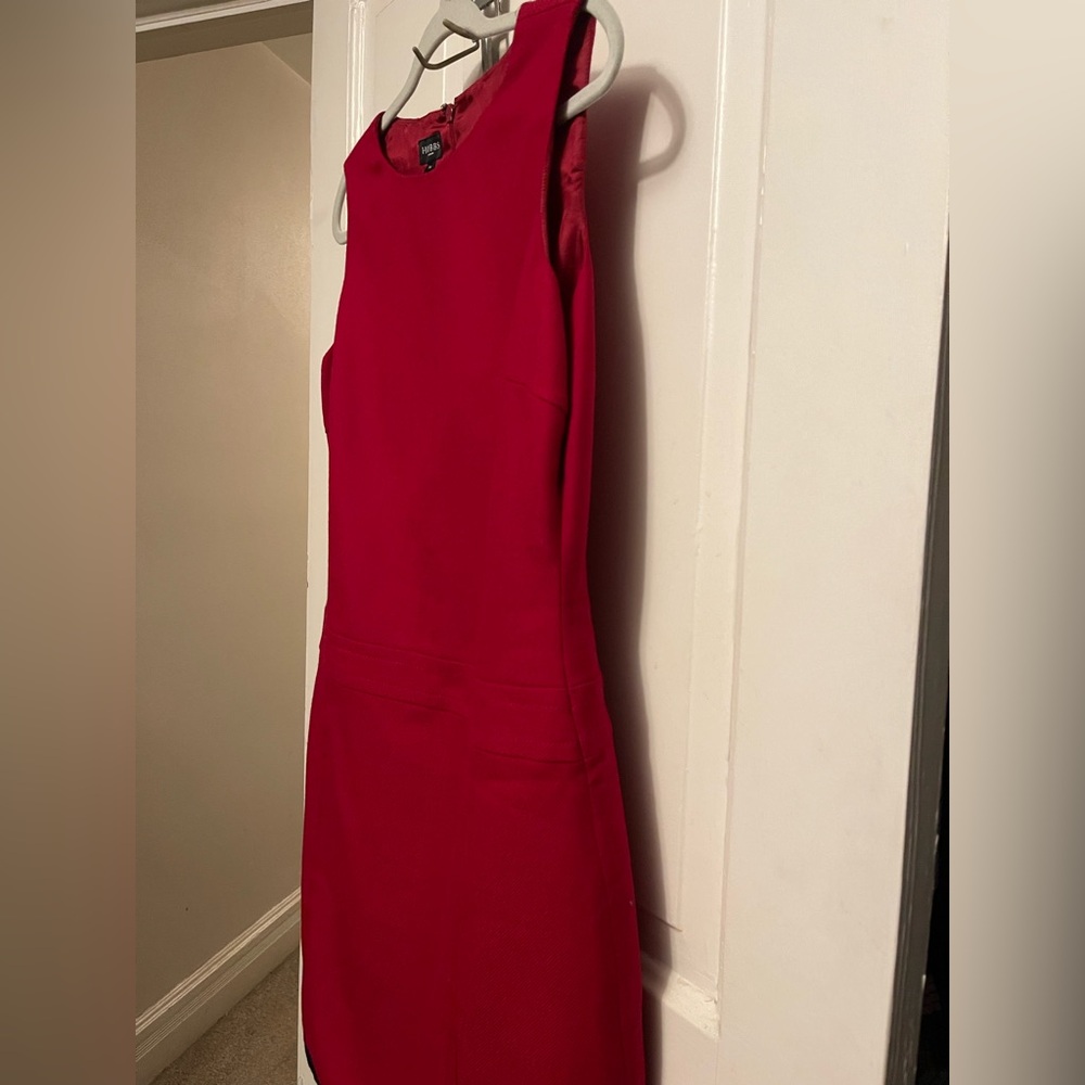 ♥️ Hobbs London Vibrant Red Sleeveless Wool Mini Dress - Picture 3 of 11